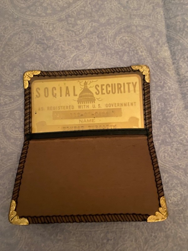 Antique Vintage Expired Brass Metal SOCIAL SECURITY U.S. Government Wallet Card
