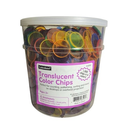 Lakeshore Translucent Color Chips 1000 Count Counting Math School Sorting 