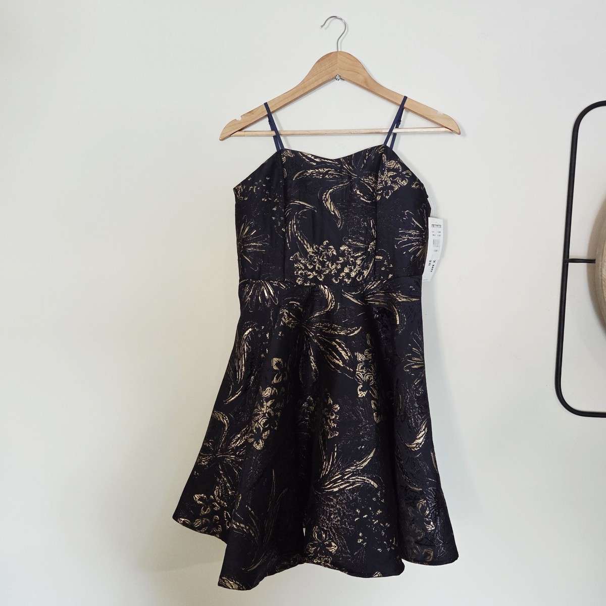 Girls 16 I Un Deux Trois Floral Satin Fit And Flare Dress Navy NEW | eBay