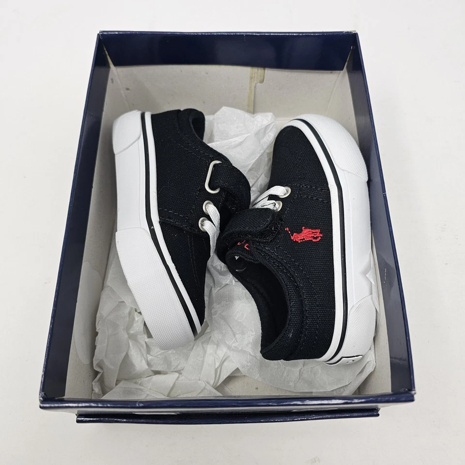 Polo Ralph Lauren Shoes Toddler Size 5 Black Red Faxson X PS Low Top - Image 3 of 4