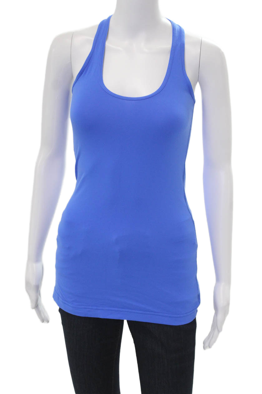 Lululemon Womens Basic Tank Blue Polyester Round … - image 1