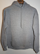 Vintage Russell Athletic Hoodie Sweatshirt USA Made Gray Blank Solid Size XL