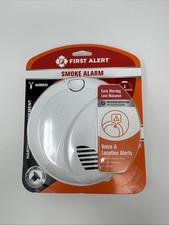 NEW - First Alert Smoke Alarm Voice  Location Alert Hard Wired Photoelectric