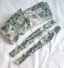 Laura Ashley Ashbourne 2 Curtain Panels 40" x 82" LINED Weighted w/Tie Backs EUC