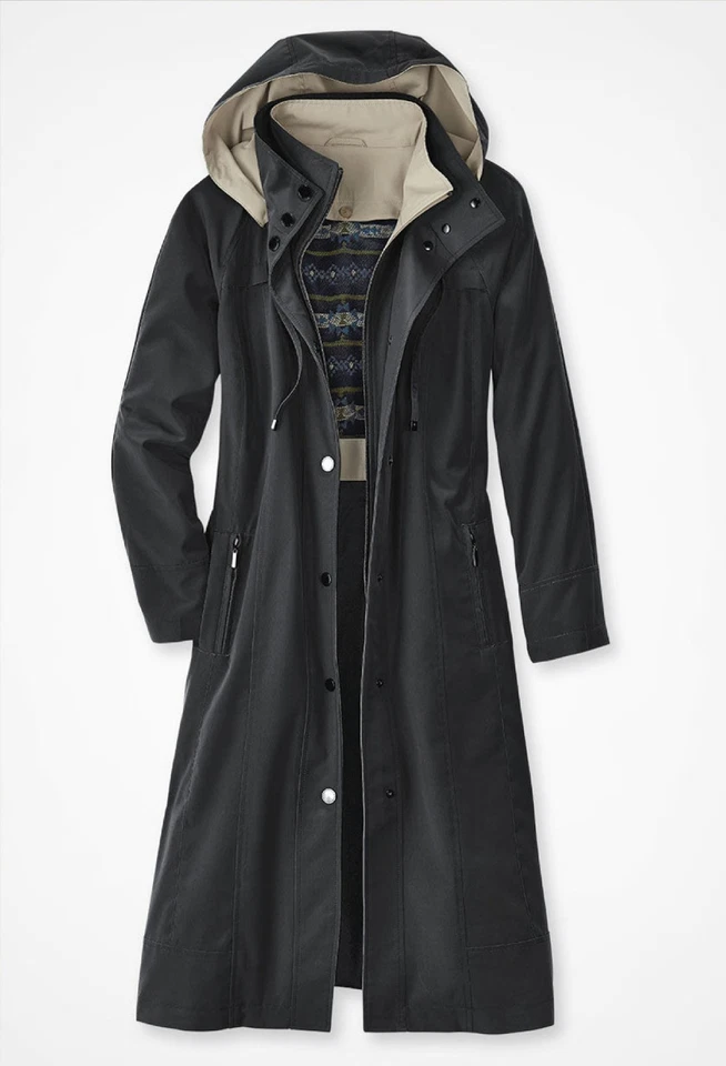 Abrigo largo Coldwater Creek para todas las estaciones (madera a la deriva de 3 colores o negro o azul marino) Foto 2 de 4