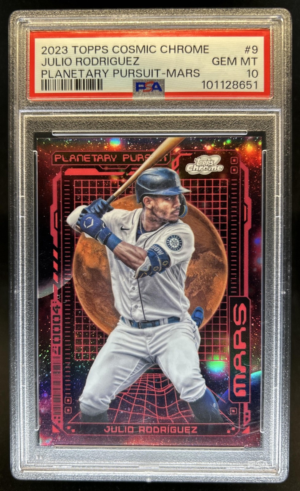 2023 Topps Cosmic Chrome Julio Rodriguez Planetary Pursuit Mars #PPMA-9 PSA 10 view 1