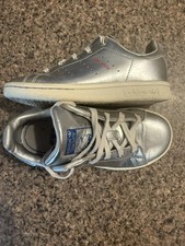 Adidas Stan Smith Size Kids 11k Silver Metallic Shoes