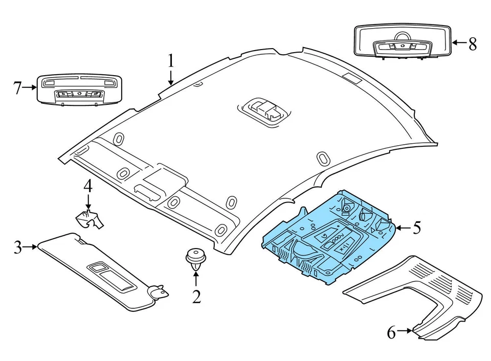 BMW 440I XDRIVE GRAN CUPÉ 2017-2020 - luz de mapa de cúpula delantera / interruptor de techo corredizo Foto 4 de 4