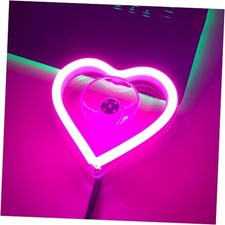 Car Interior Atmosphere Lights, Love Heart Shape Neon LED Heart Shape - Pink