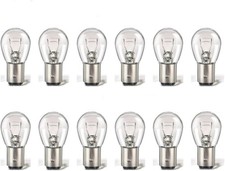 12 Pack 2057/1157/2357 Bulb Tail/Brake/Turn Signal Lights Long Life White Clear