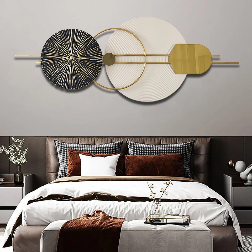 3D Round Metal Wall Decor, 120x50cm Art for Living Room - Large Nature Home D... - Image 3 of 4