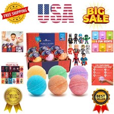 Superhero Bath Bombs for Kids with Surprise Toys Inside 6 Pack - Large Bubble...