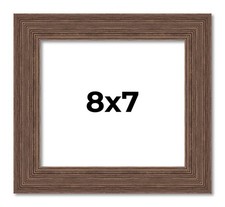 8x7 Frame Brown Farmhouse Solid Wood Picture Frame Width 1.5 Inches  Interior F