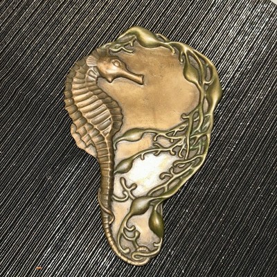 Summit Collection Art Nouveau Seahorse Tray Trinket Dish 9x6inch 2008