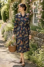Vicki Wayne Women’s Midi Dress Paisley Vintage cottagecore Sz 10 Made In USA #C