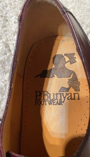 Scarpe eleganti Oxford Paul Bunyan da uomo taglia 16 punta a cappuccio pelle bordeaux nuove con scatola - Foto 13 di 16