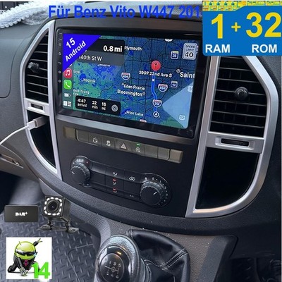 1+32G Android 15 Autoradio Carplay Navigation RDS BT Für Mercedes Benz Vito W447