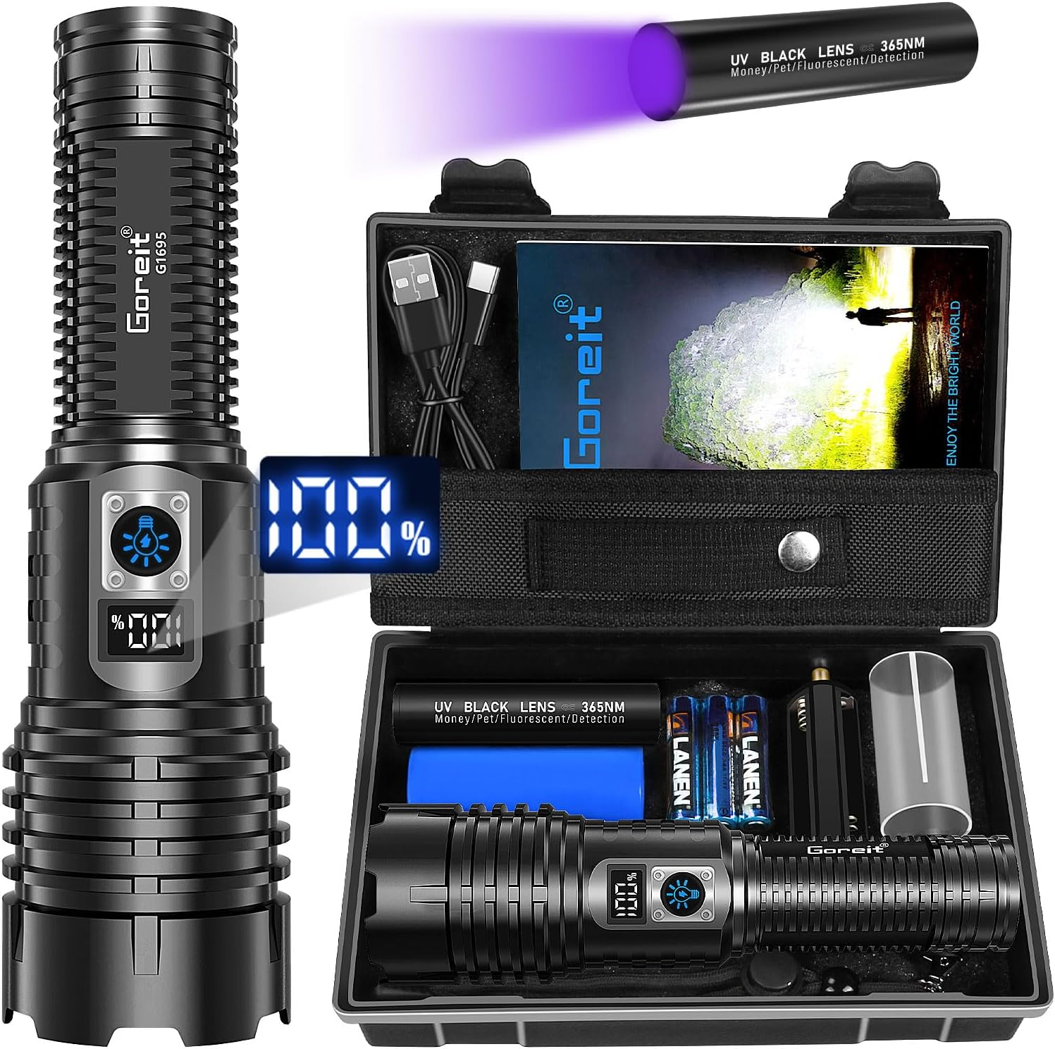 Flashlights LED High Lumens Rechargeable, 990,000 Lumens XHM77.2 Super Bright Fl