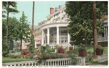 Hotel Aspinwall West Front Flower Garden Lenox Massachusetts MA Vintage Postcard