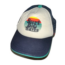 Surf Big Waves Foam Mesh Back youth kids Trucker cap hat Sunset Blue White