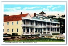 c1920s Old John Jacob Astor House Exterior Mackinac Island Michigan MI Postcard