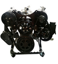 Small Block Chevy 283 350 400 Serpentine Kit Front Drive System Black Gm Sbc Swp