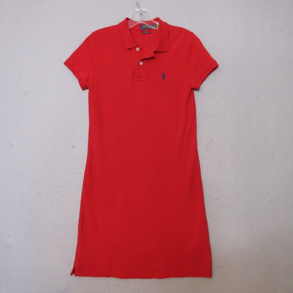 Polo Ralph Lauren Shirt Dress Women XS Mesh Mini Red Short Sleeve Pony  Timeless | eBay