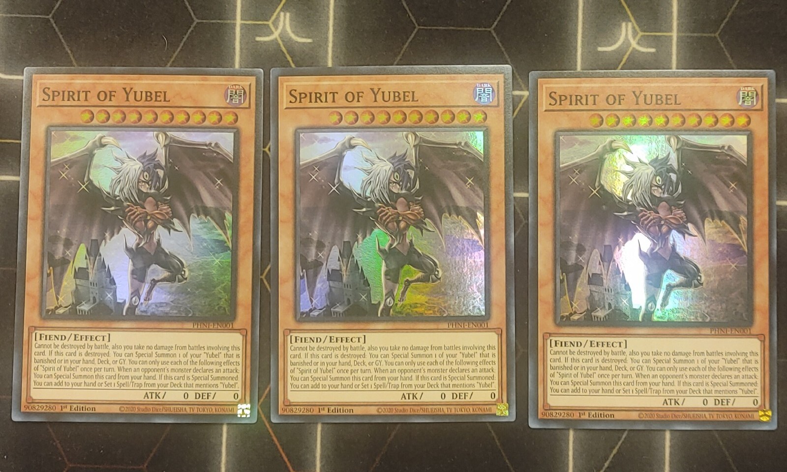 3x Spirit of Yubel PHNI-EN001 Super Rare 1st Ed Near Mint Yu-Gi-Oh! PLAYSET