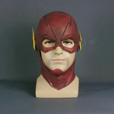 The Flash Mask Latex Cosplay Superhero Barry Allen Mask Halloween Props Adult