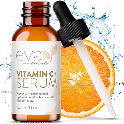 Suero facial natural con vitamina C y ácido hialurónico - Antienvejecimiento