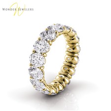 2.5ctw Oval Diamond Petite Prong Set Eternity Band 14K Yellow Gold G-H/VS2