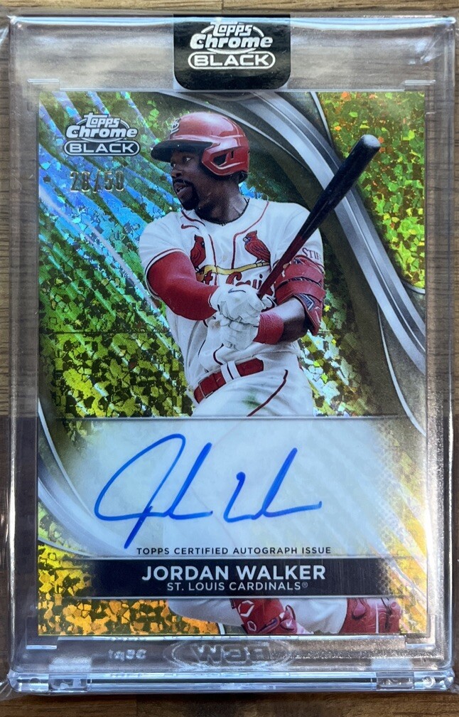 2024 TOPPS CHROME BLACK JORDAN WALKER GOLD MINI DIAMONDS REFRACTOR AUTO #28/50