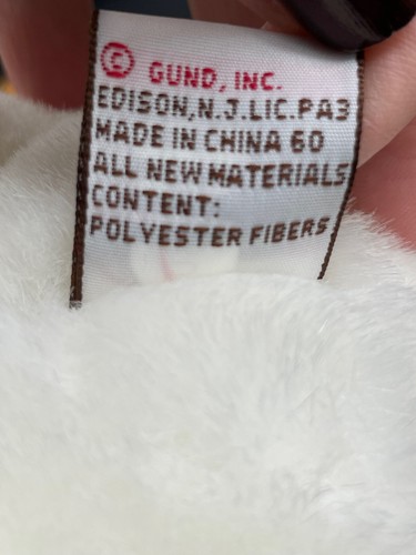 Gund Schlappohr Hase Kaninchen 6,5 Zoll weiß Stofftier Plüschtier - Bild 10 von 10