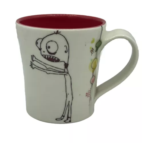 Lollipop Pottery Monster Mug Made In Ohio 12oz Red Zombie