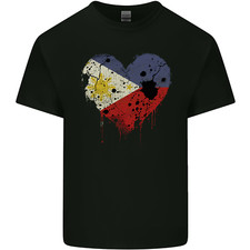 Love Philippines Flag Philipino Day Football Mens Cotton T-Shirt Tee Top