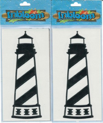 St. Augustine Lighthouse Black Vinyl Stickers Chrome Border Inbloom Stickers 736