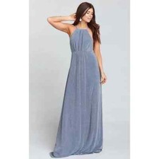 Show Me Your Mumu Amanda Maxi Dress Sparkle Dancing Queen Shine Smoke Gray XS