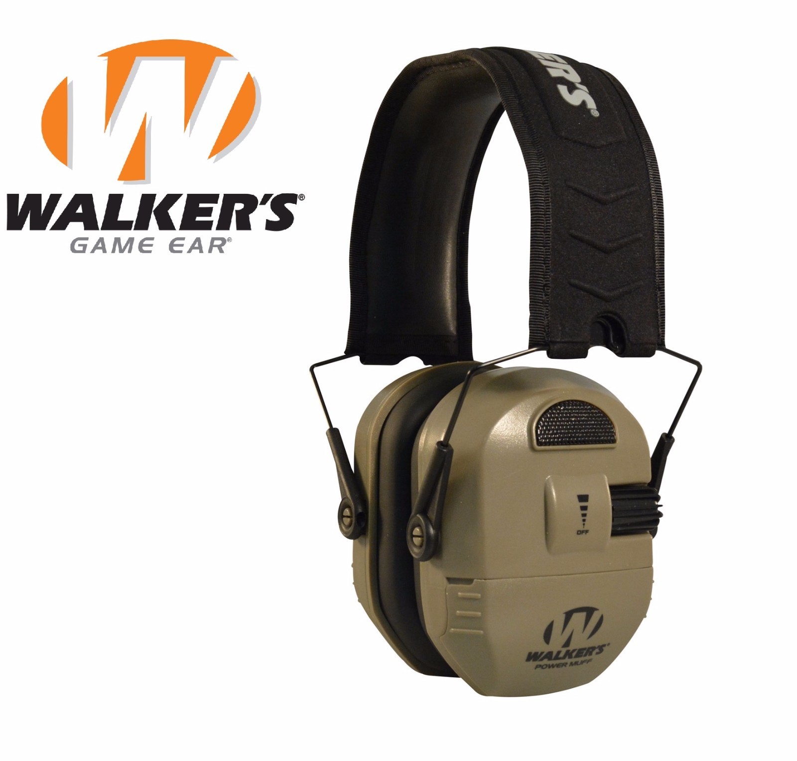Walker's Ultimate Alpha Power Muff Electronic Earmuffs (NRR 26dB) Earth