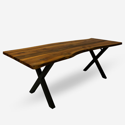 designs4yourhome Esstisch 230x70cm, echte Baumkante, massiver Holztisch