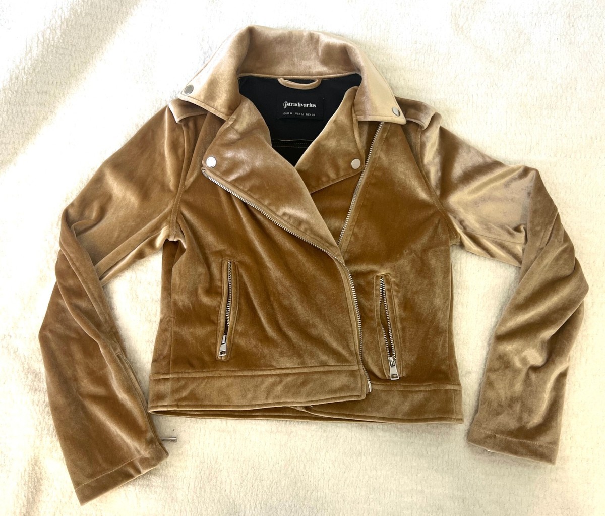 Stradivarius Purple Velvet Jacket Stradivarius Oversized Padded