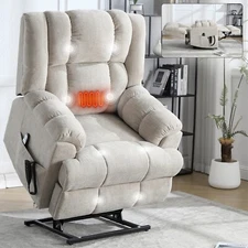 350lbs Heat Massage Power Lift Recliner Chair Vibration Elderly Reclining Sofa
