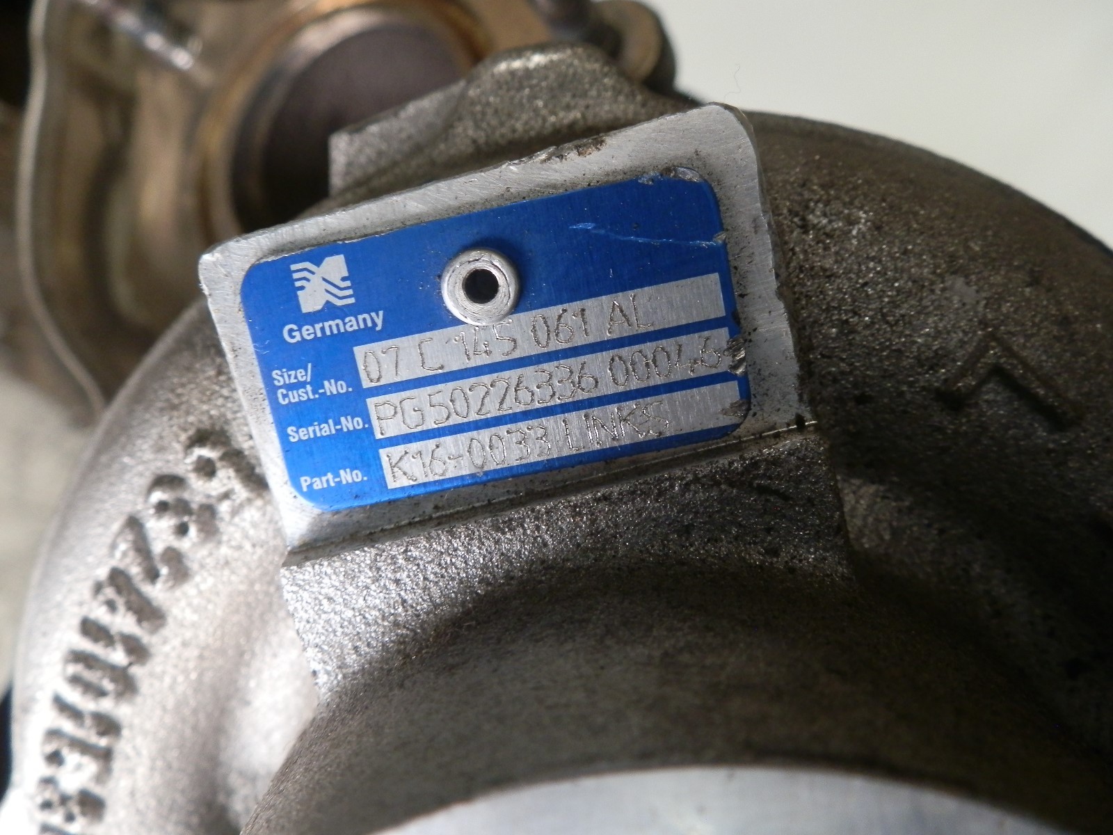 2008-2014 Bentley Continental GT 6.0L Turbocharger - #K16-0033
