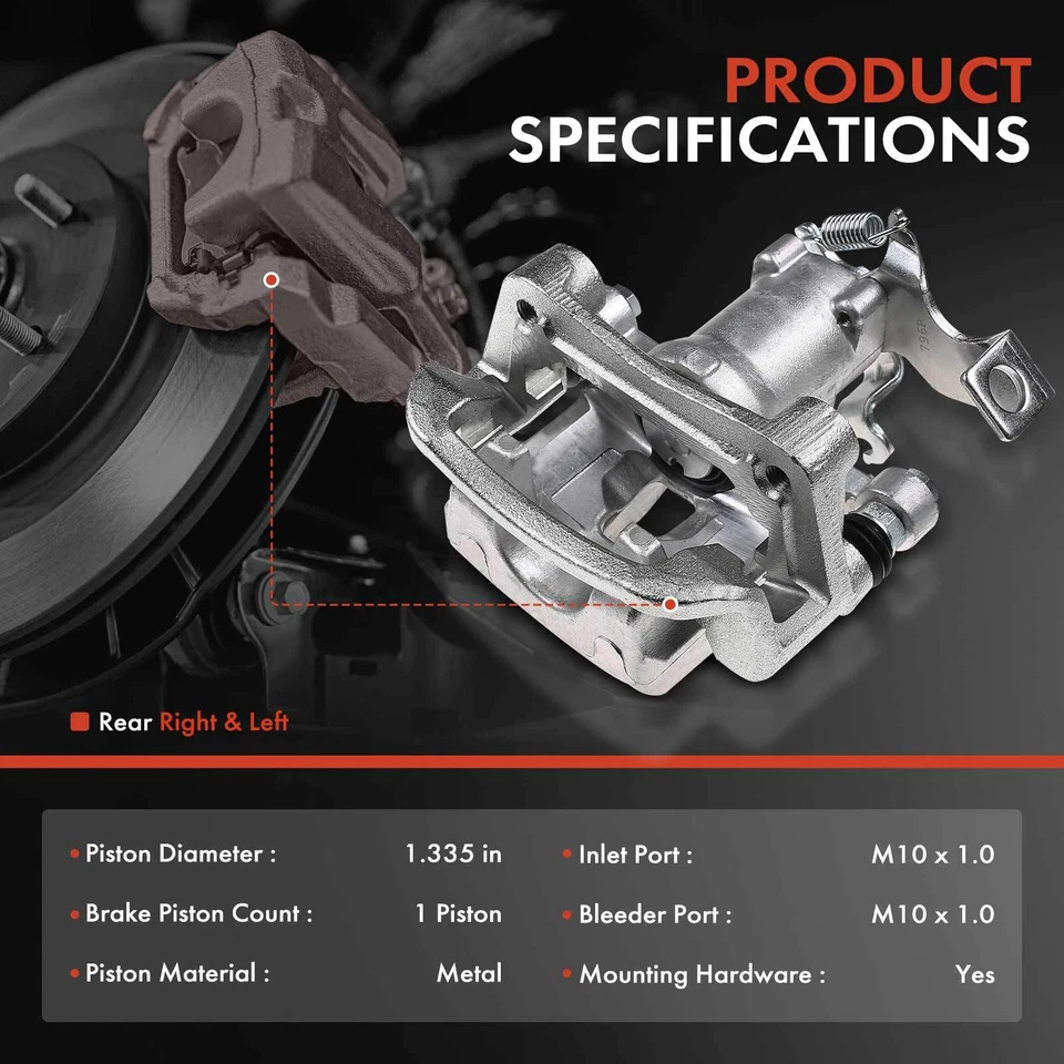 Pinza de freno trasera para conductor y pasajero 2 piezas con soporte para Kia Soul 2014-2019 Foto 2 de 4