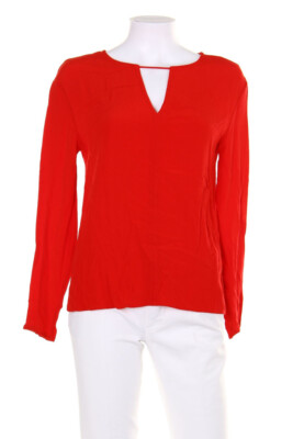 MANGO Blouse Keyhole XS red