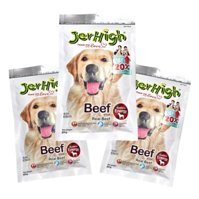 Jerhigh Beef Stick For Dogs Real Beef Vitamin Healthy Dog Treats 60gx3 pcs