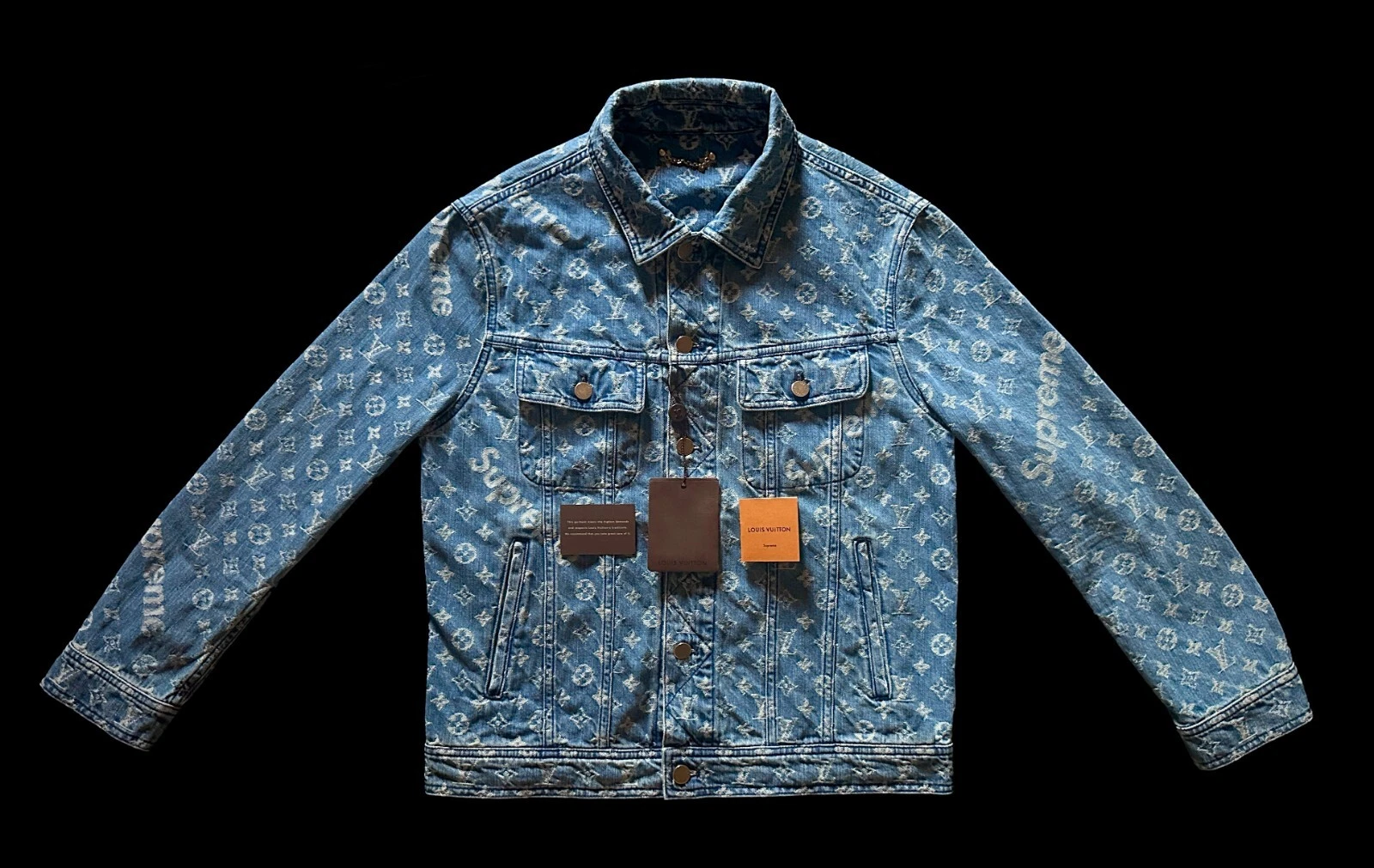 NEW with tags Supreme x Louis Vuitton Denim Trucker Monogram Jacket LV