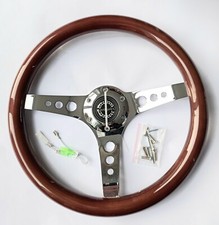 MINI WOOD STEERING WHEEL 340MM+ SPORTS BOSS. FOR. ALL MINI'S UP TO AIRBAG MODELS