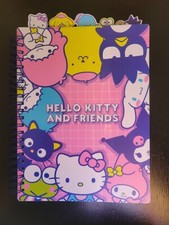BRAND NEW Sanrio Hello Kitty and Friends Spiral Tab Notebook Journal Plaid