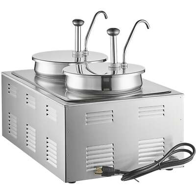 12'' x 20'' Full Size Electric Countertop Food Warmer, Topping Station with 2 Pump