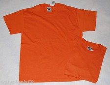 Boys 2 LOT S/S T-SHIRTS Crew Neck ORANGE Heavyweight SIZE S 6-8 M 10-12 L 14-16